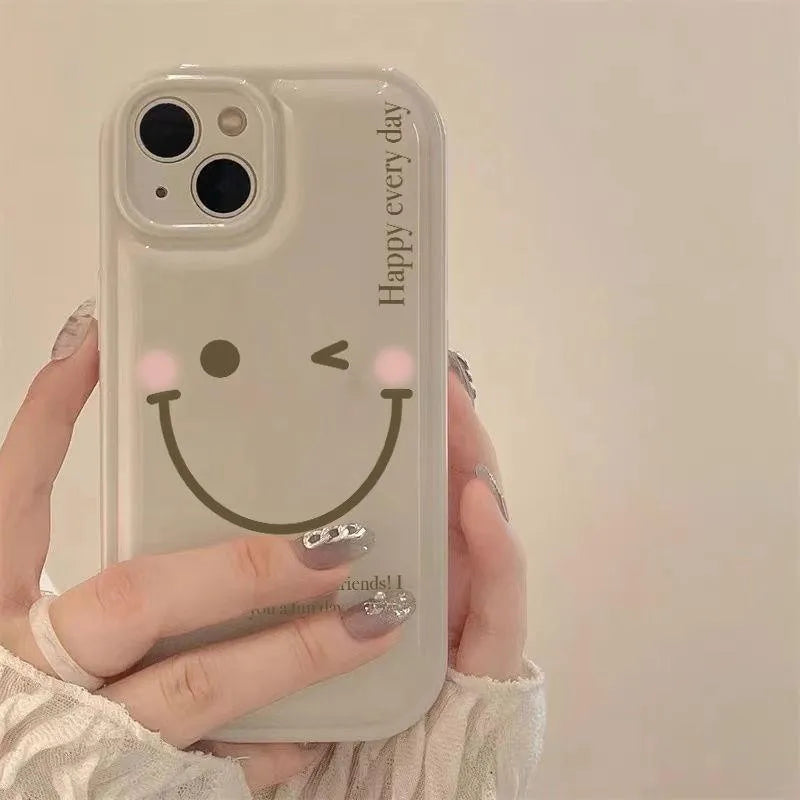 Mint green TPU iPhone case with decorative metal chain attached, shown next to standard version without chain.