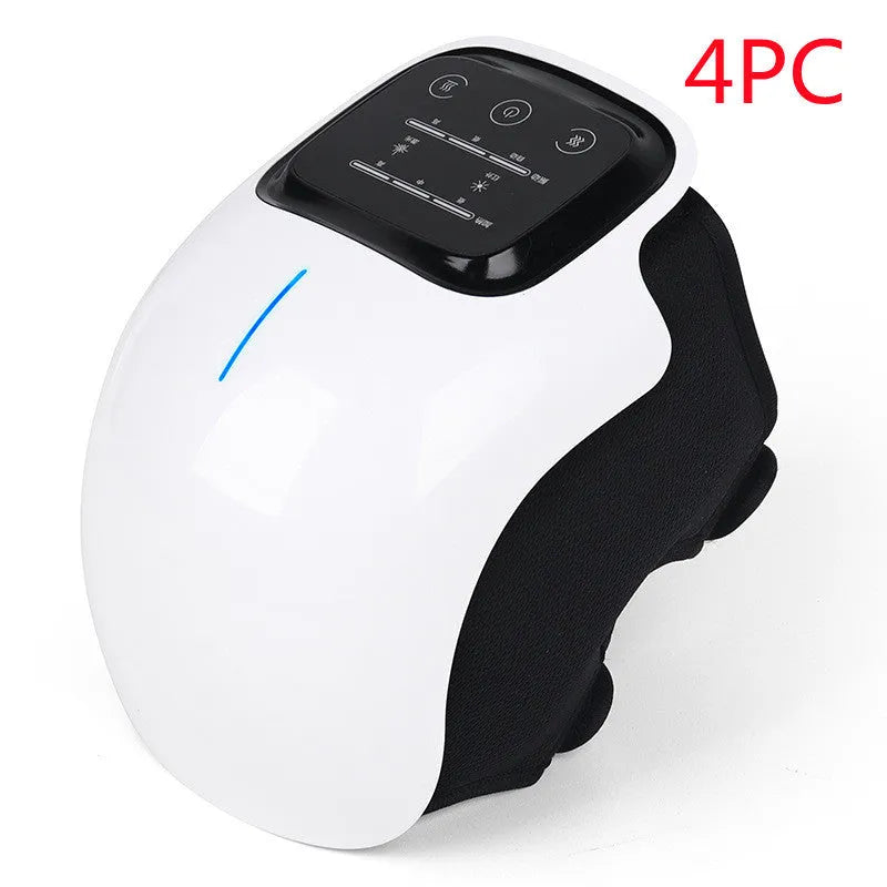 White rechargeable leg and knee massager with hot compress and vibration, knee pad, three-gear controller, 655 grams