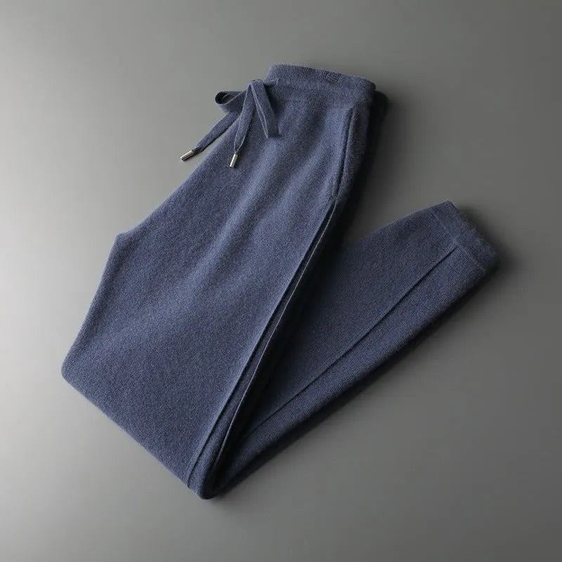 Four flat split thickening wear-resistant casual pants, straight leg mid waist, cashmere, camel light gray dark camel gray blue
