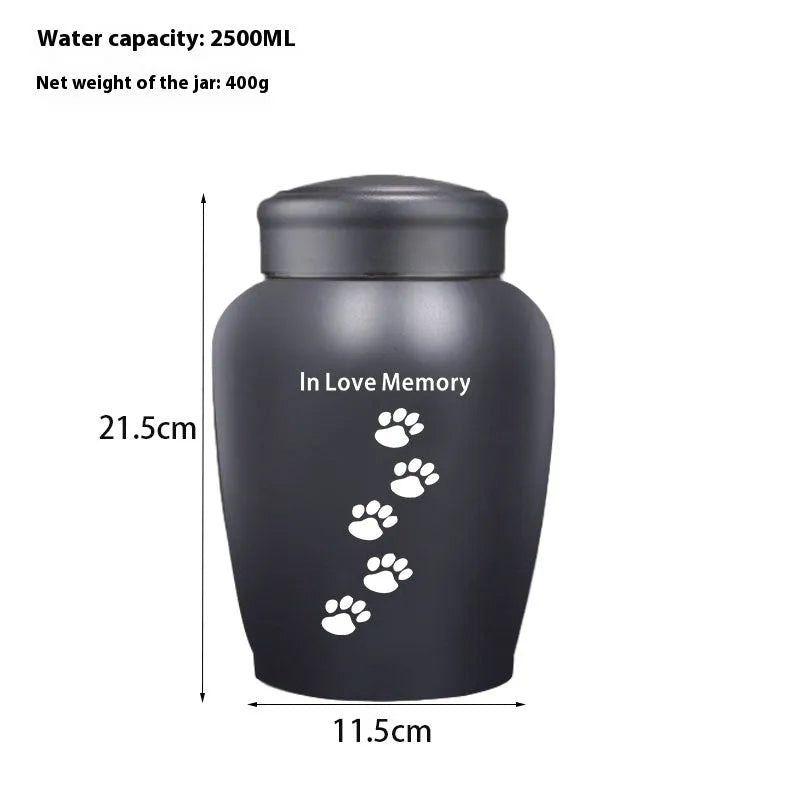 Stainless steel Chinese style hand-painted ashes urn with 2500ml capacity