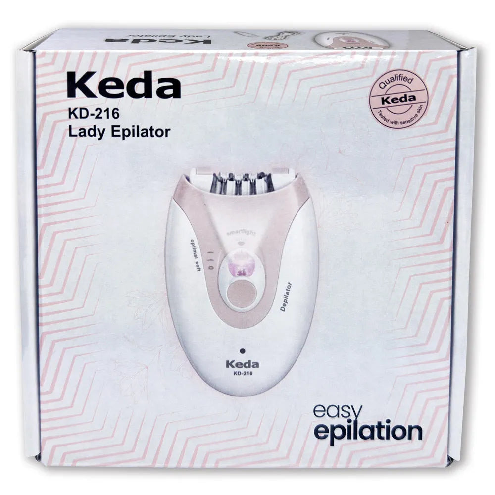 Portable USB electric hair removal device in KEDA-216 colour with brush and charger