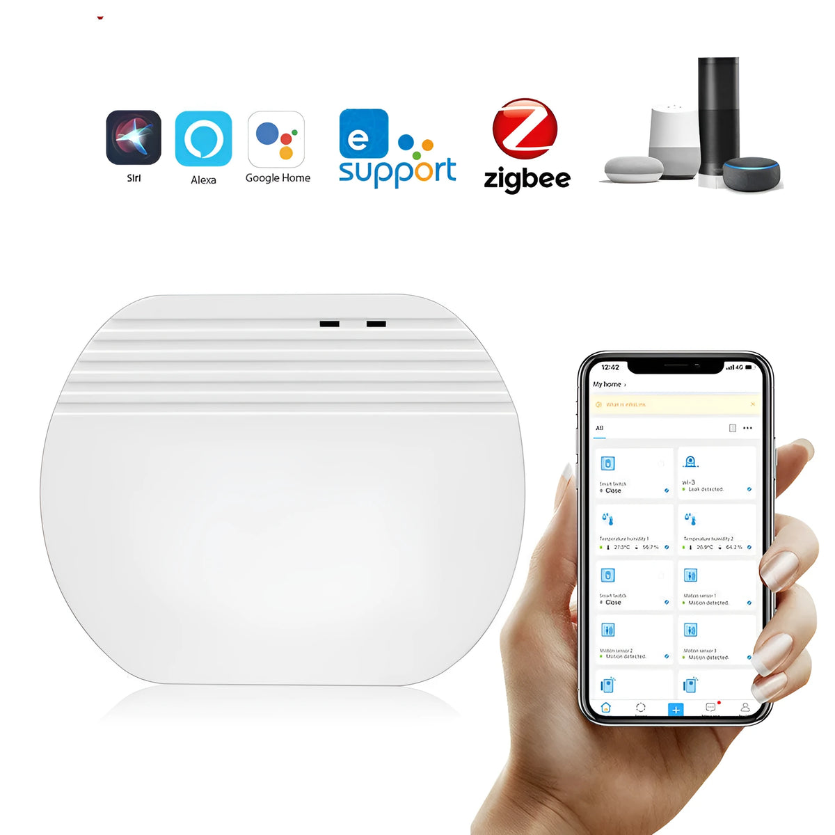 White Zigbee smart home wireless gateway compatible with SONOFF and EWelink, mini size, Micro USB powered