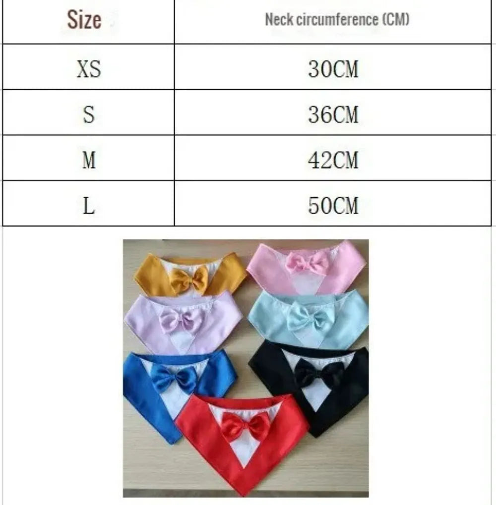 Pet triangle bib bow saliva towel collar accessory for dogs and cats in multiple colours with adjustable fastening