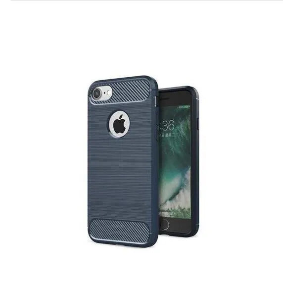 Simple shockproof TPU iPhone case in solid colour options including black, blue, grey, navy, and red.