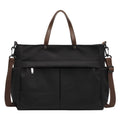Nylon crossbody tote bag with shoulder strap in black, grey, white, or green