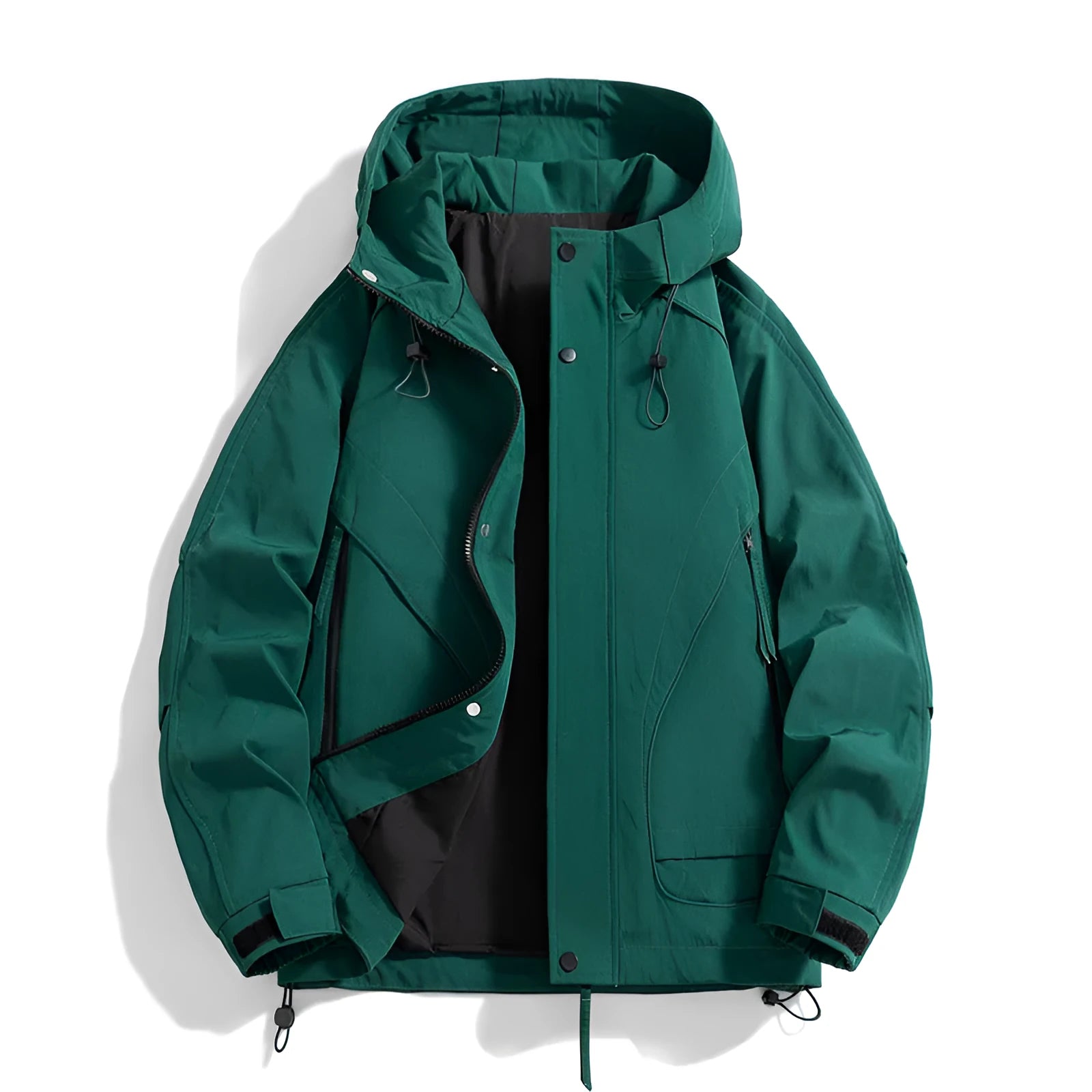 Loose fit rabbit fur modal hooded jacket in youth style with zipper pockets