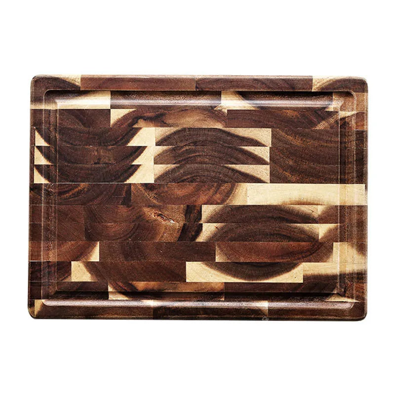 Brown solid wood cutting board with 3cm thickness for kitchen food preparation tasks