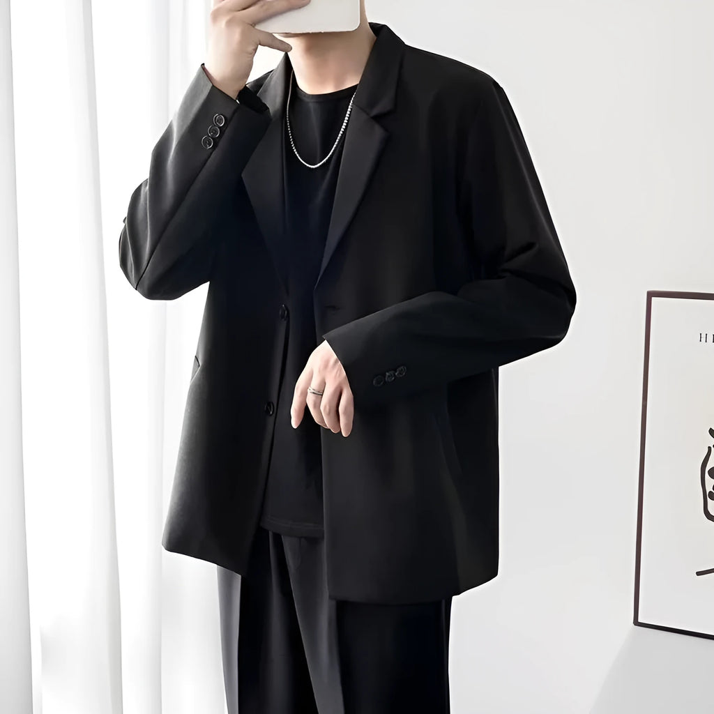 Men's loose corduroy jacket in black, khaki or grey, polyester main fabric, sizes S to 5XL