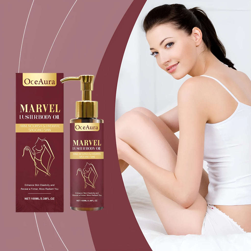 100ml bottle of gloss care body massage oil with plant oil and vitamin E blend