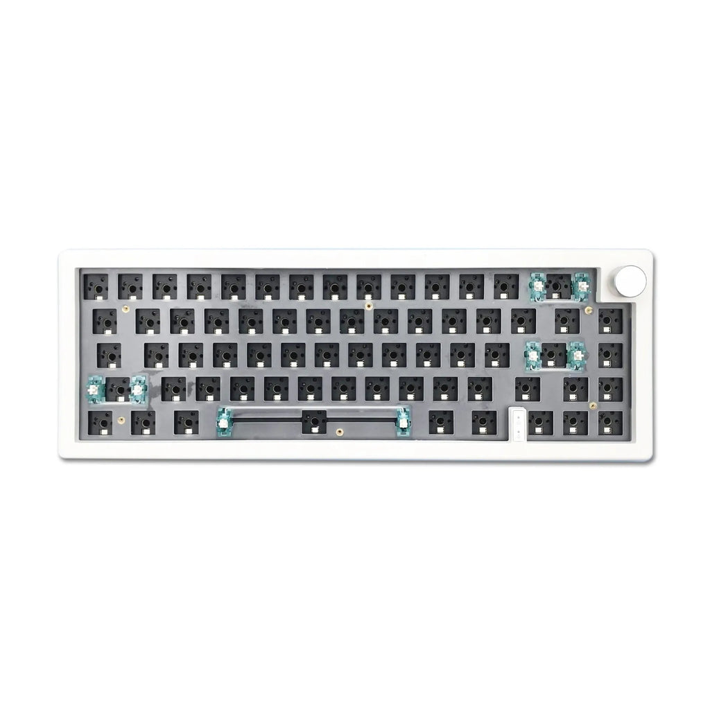 Hot-swappable mechanical keyboard kit with RGB backlighting and control knob