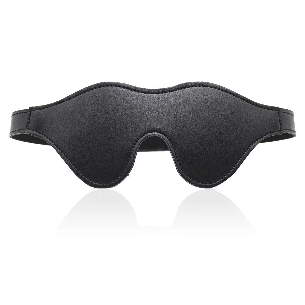 Women's adjustable velcro leather eye mask in five colour options showing three-dimensional design