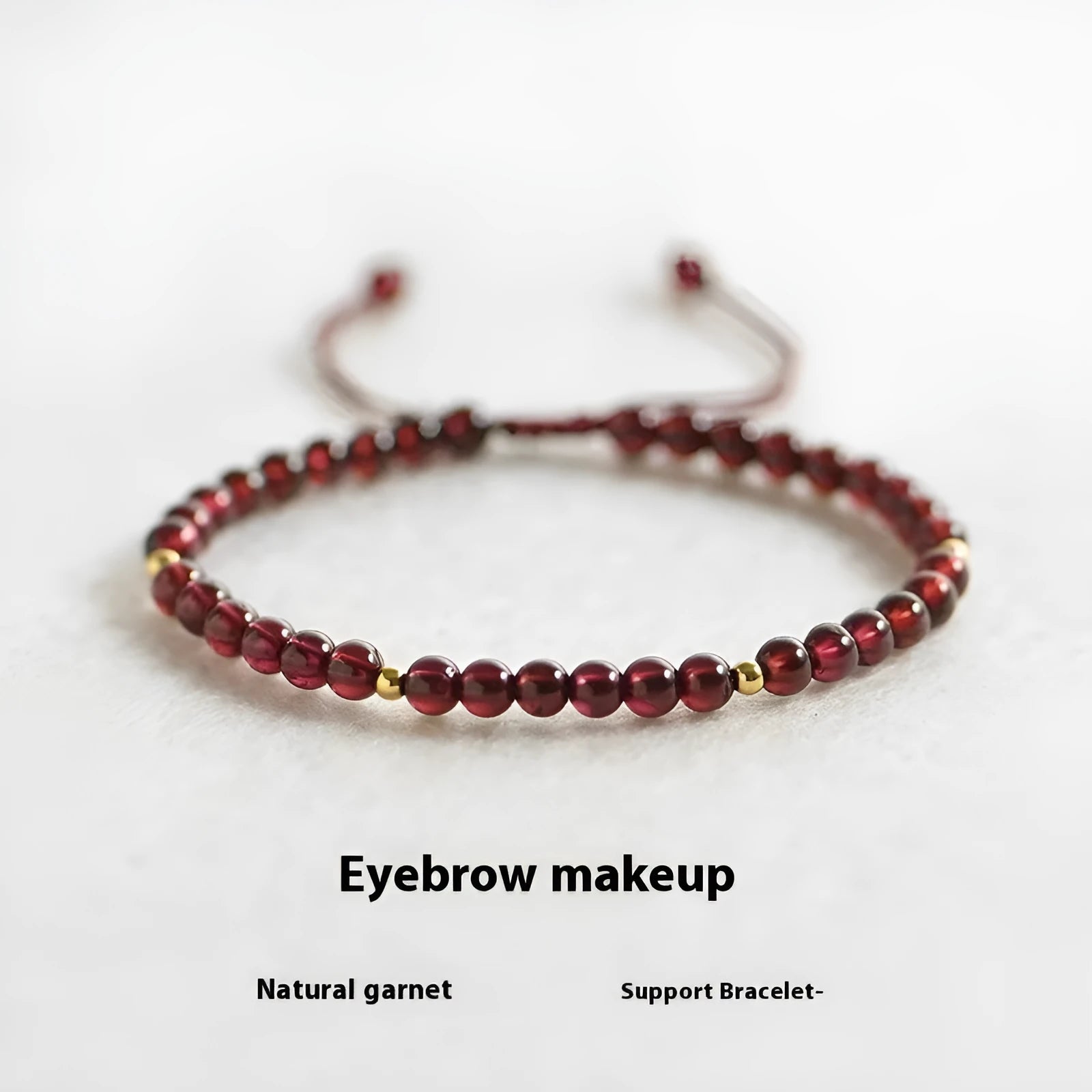 Hand-woven garnet red rope bracelet with flexible wire construction and national tide design elements