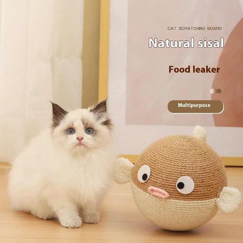 15cm sisal hemp cube pet toy with leakage holes for dispensing treats to dogs and cats