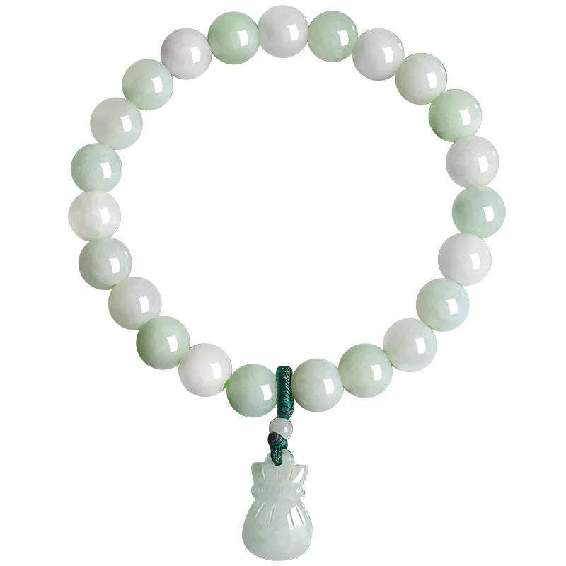 8mm jade flower bracelet with Chinese national style design for men and women