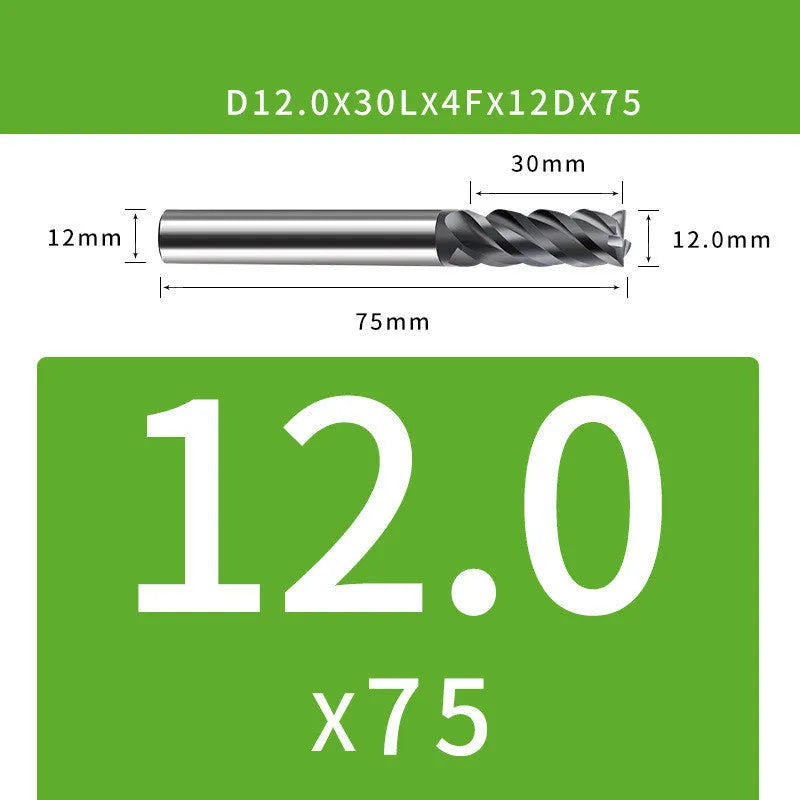 4-blade tungsten steel end mill for CNC milling with 35 degree helix angle
