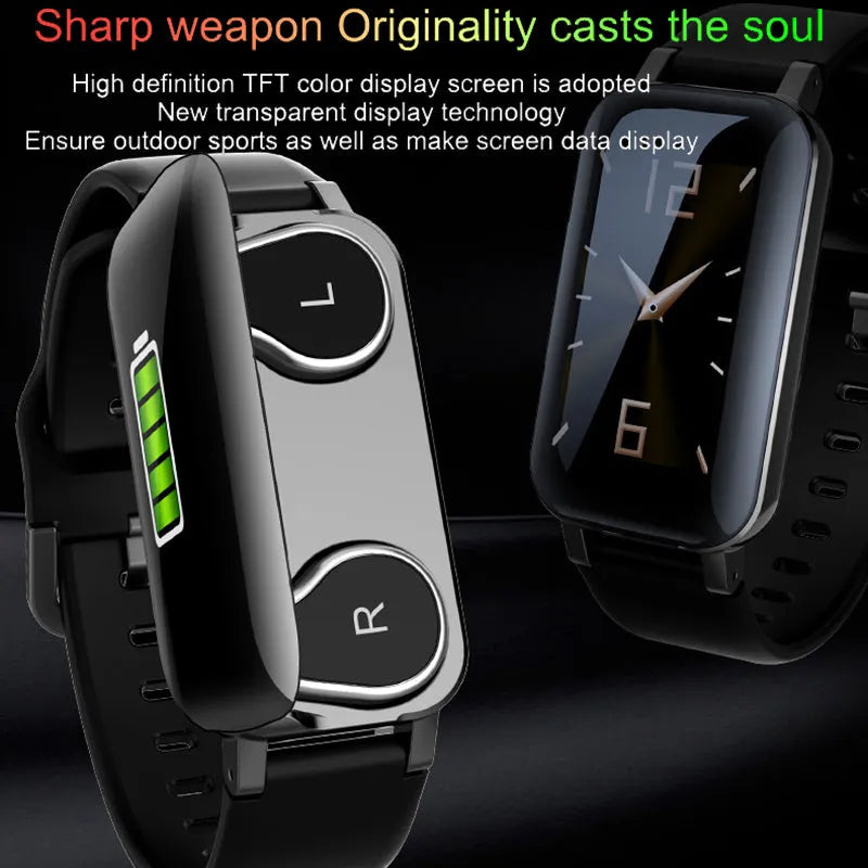 Call Bracelet smart Bracelet in Black, Blue, or Coffee colours with heart rate monitoring and wireless function.
