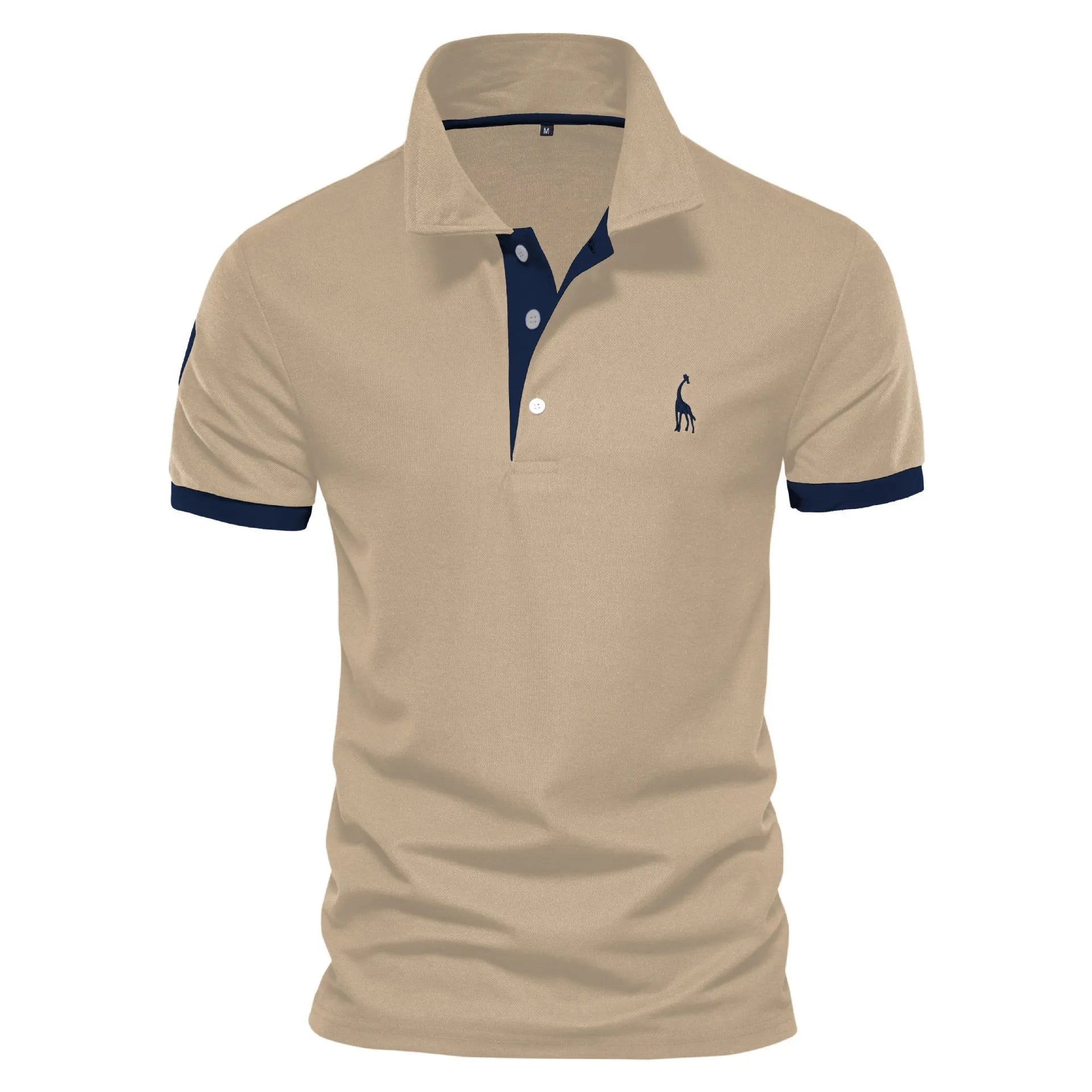 Men's slim-fit T-shirt with embroidered deer design on front in various colour options