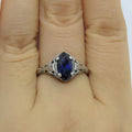 Women's silver geometric hollow ring with zircon stones on alloy base