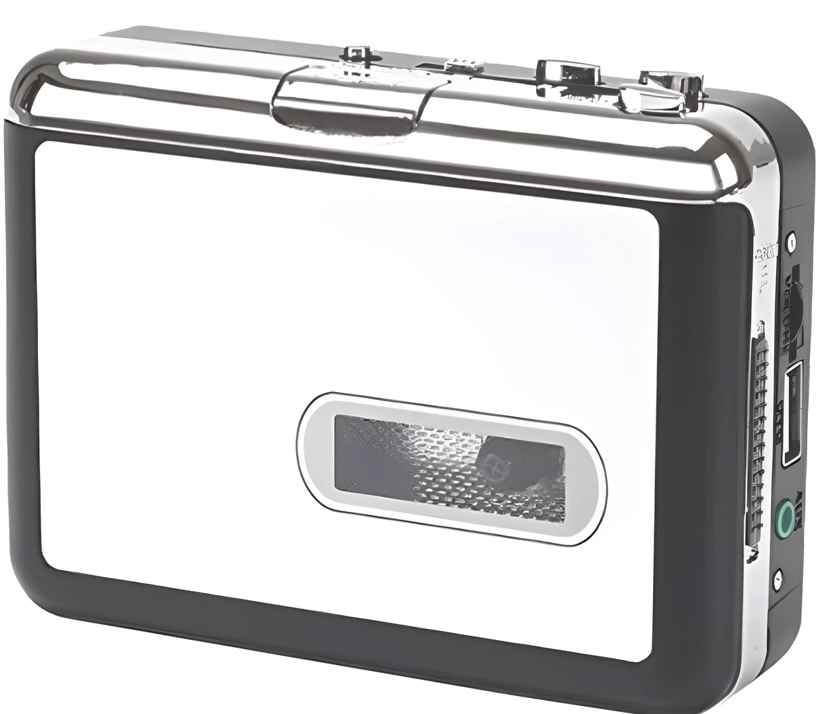 White USB cassette to MP3 converter and portable cassette player with USB 2.0, 112 x 80 x 31 mm, 148 g