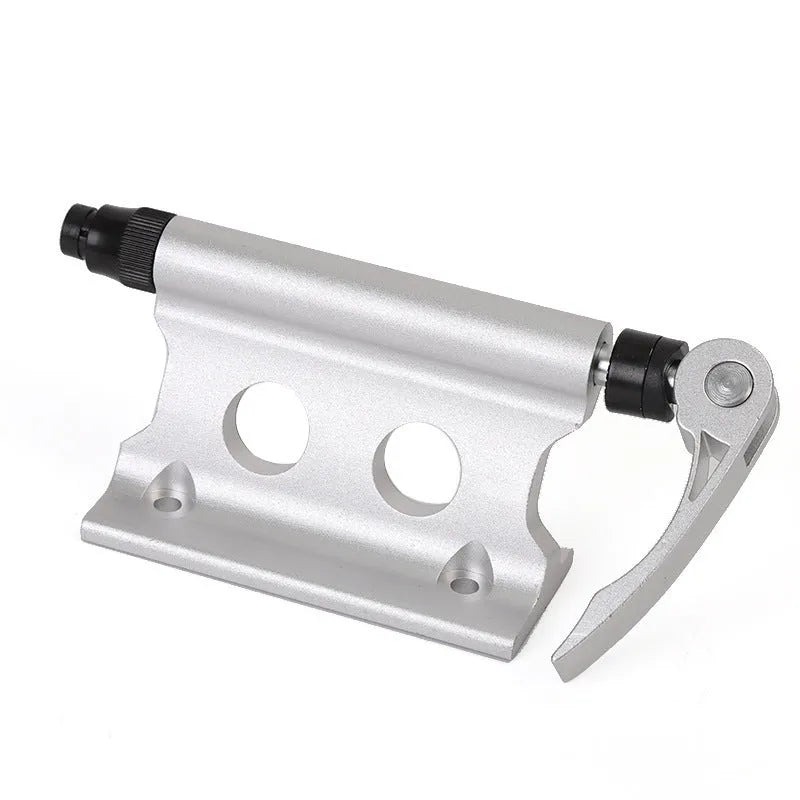 Silver metal bicycle front fork quick release fixing clip for SUV roof bar mounting