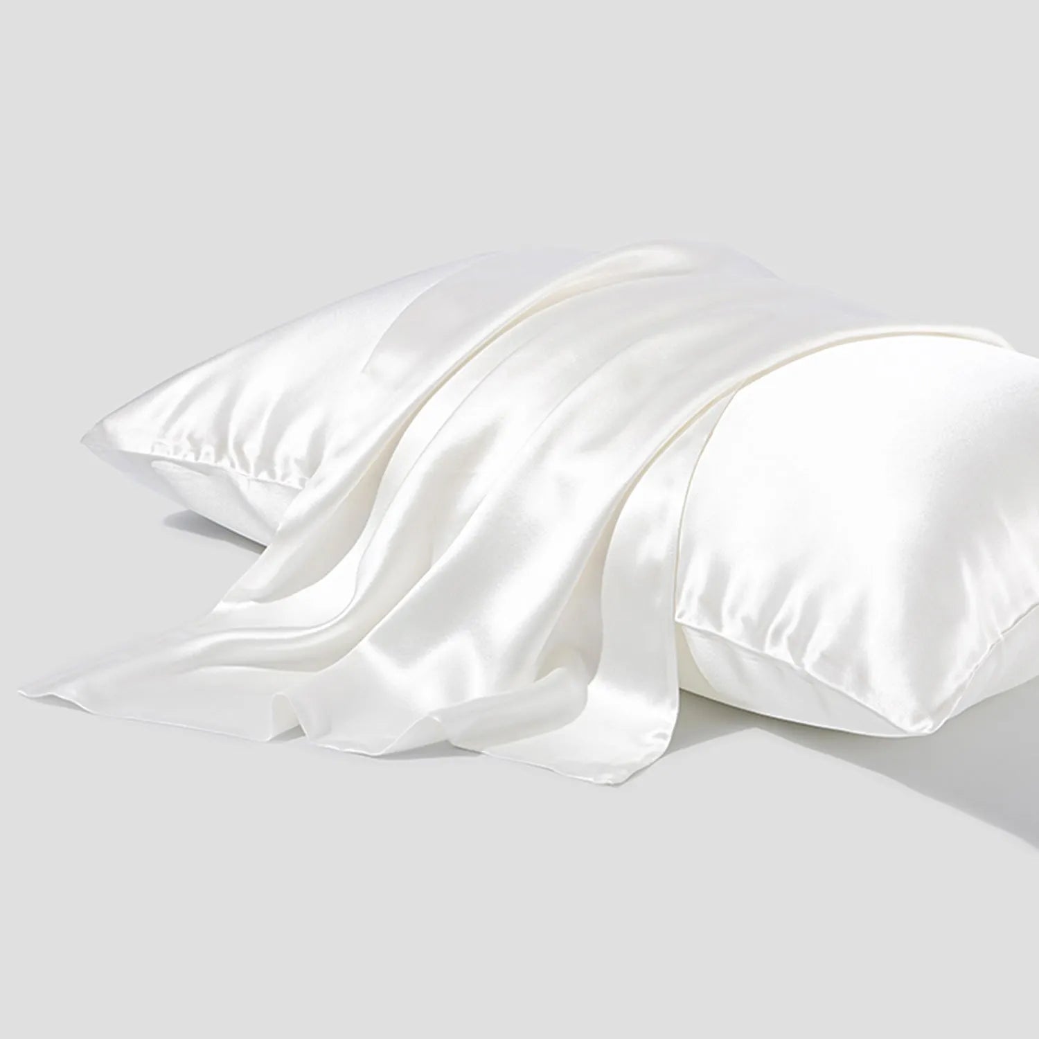 Dark grey mulberry silk pillowcase with envelope closure showing smooth texture and modern simplicity design