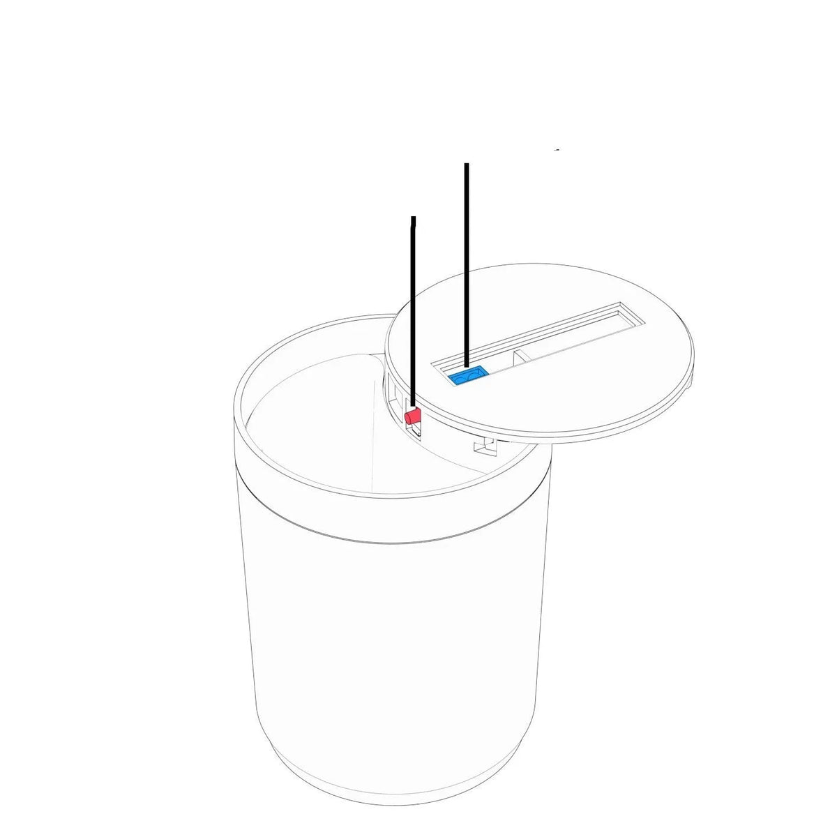 Automatic plastic ashtray with compact 7x10cm dimensions for car or desktop use