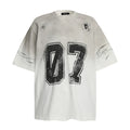 Men's white and black pure cotton short-sleeve t-shirt showing front view with crew neck design