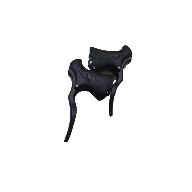 Aluminium alloy road bike brake handles in all-black or black-silver for 22.2mm and 23.8mm handlebars