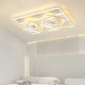Ceiling fan lamp with 1100mm plastic blades and acrylic light shade in modern thin suction design