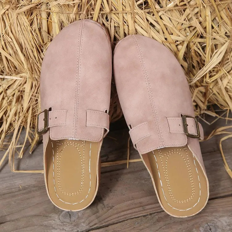 Women's lightweight outdoor casual wedge slippers in black with cloth upper and closed toe design