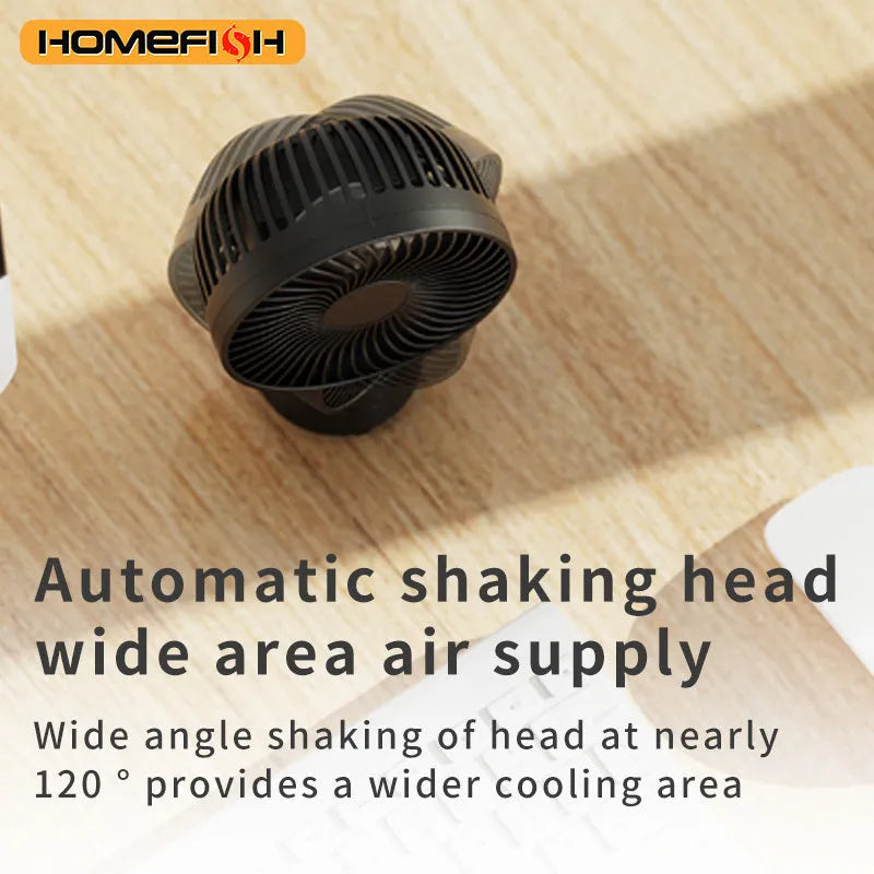 HOMEFISH F2 automatic shake head baby stroller fan with LED light and removable bracket on a stroller handle