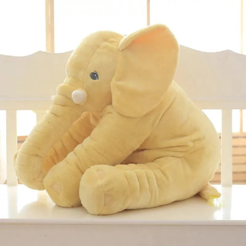 Elephant plush pillow case in short plush with leather shell, multiple colour options