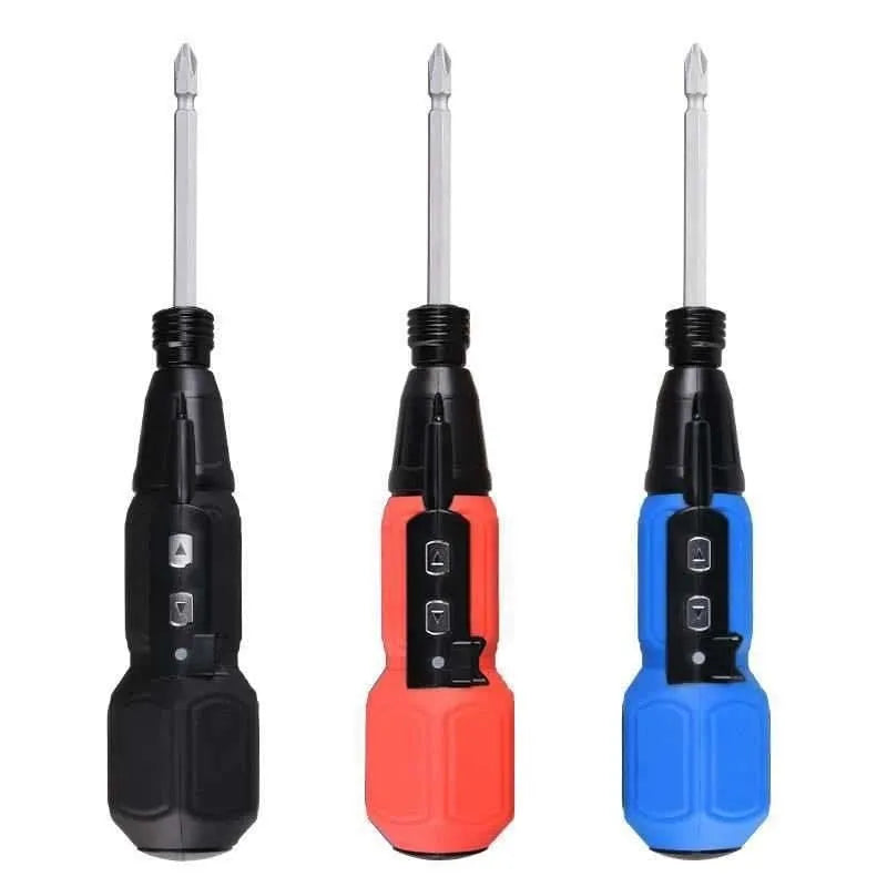 Alloy steel straight handle electric screwdriver in black or blue with 36V lithium battery and torque adjustment