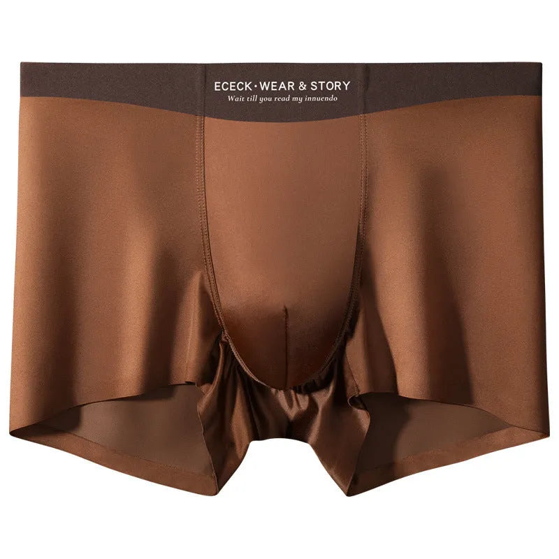 Men's seamless ice silk underwear in multiple colours with size options L through 4XL