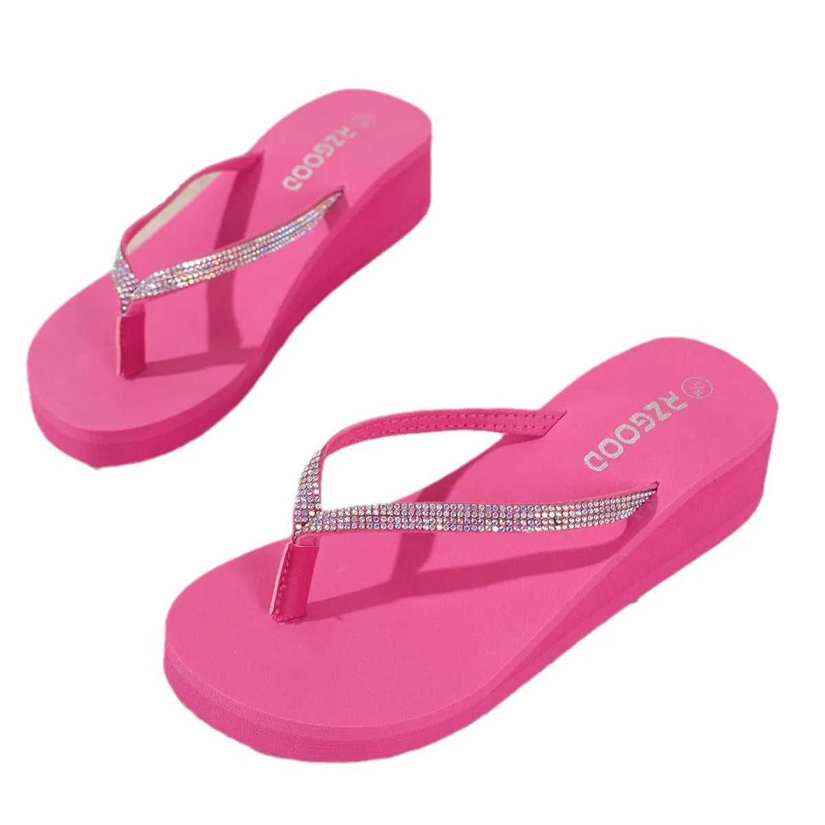 Women's flannel sandals in black, beige or pink colours with PVC soles in casual style