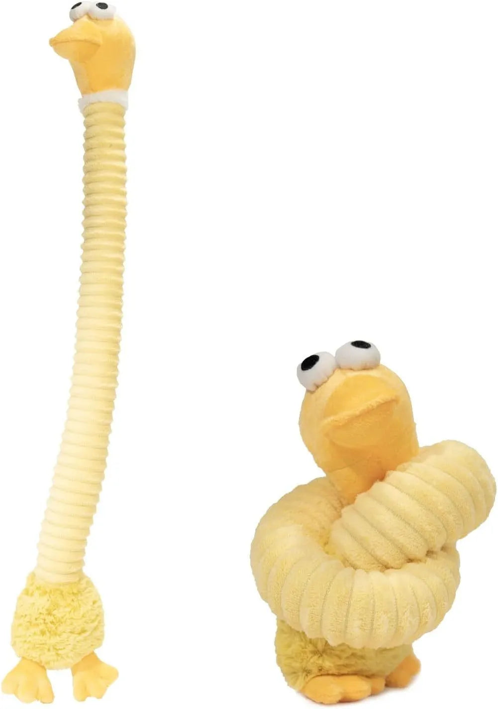 Plush squeaky dog toy with crinkle sounds for small medium large dogs in brown grey yellow colours