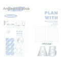 Oblique Angle artsy Ins style student draft notebook with 60 sheets, white or plaid blue cover, A5 or B5 size