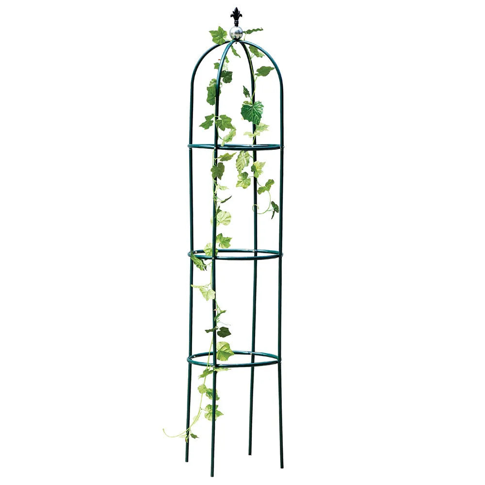 Dark green wrought iron plant climbing lattice stand for indoor floor use