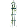 Dark green wrought iron plant climbing lattice stand for indoor floor use
