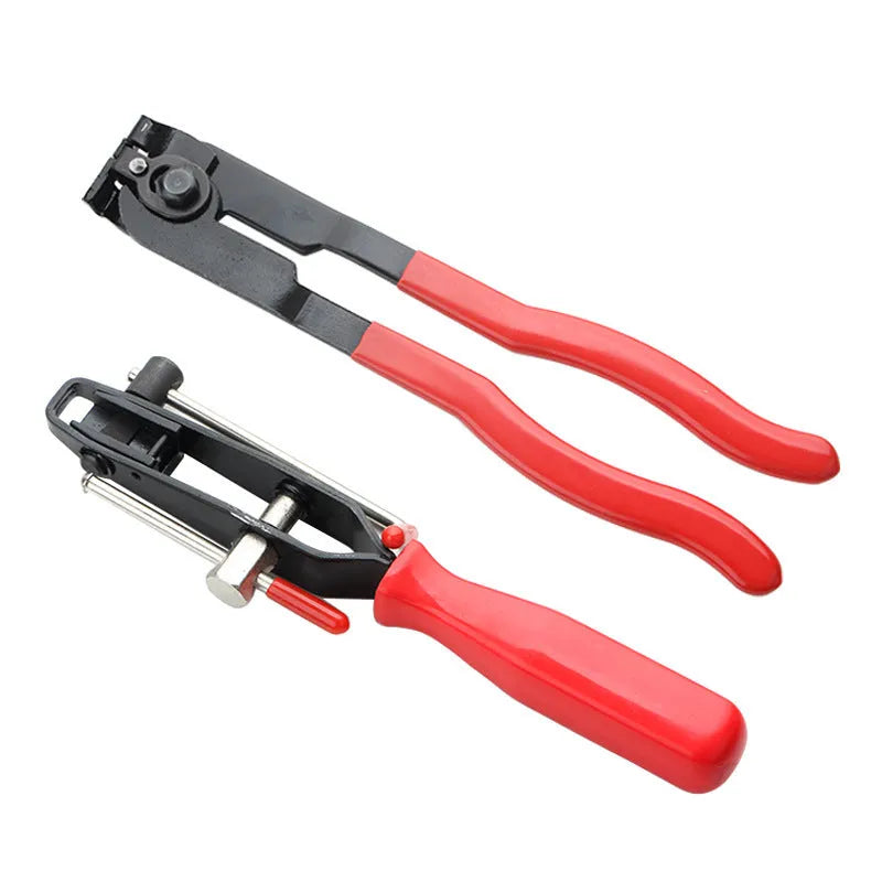 Cage plier and cutting plier set with eight hose clamps for single ear infinite clamp car maintenance