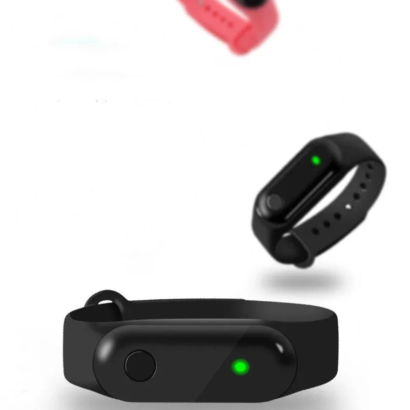 Wireless anti-static bracelet with 34cm TPU strap, black or pink, supplied with two AG10 batteries