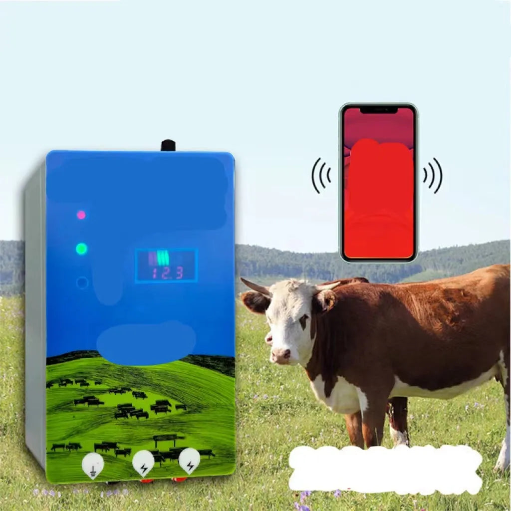 Pasture electronic host high voltage pulse breeding grid fence set with display options for livestock security