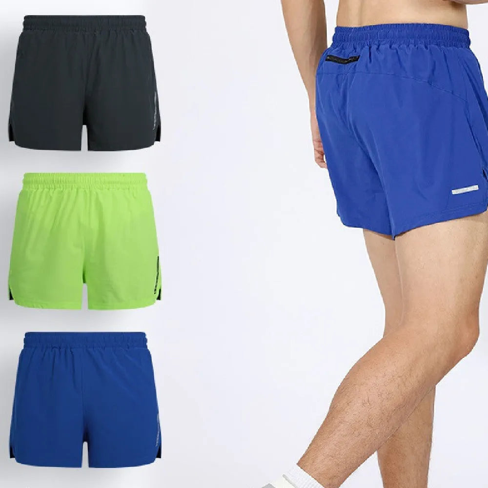 Men's quick-drying marathon running shorts in straight style with moisture-wicking polyester fabric