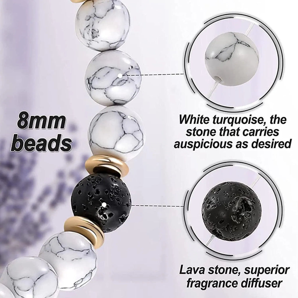 6cm alloy bracelet with natural stone elements in volcanic, tiger eye, or pine wood variations