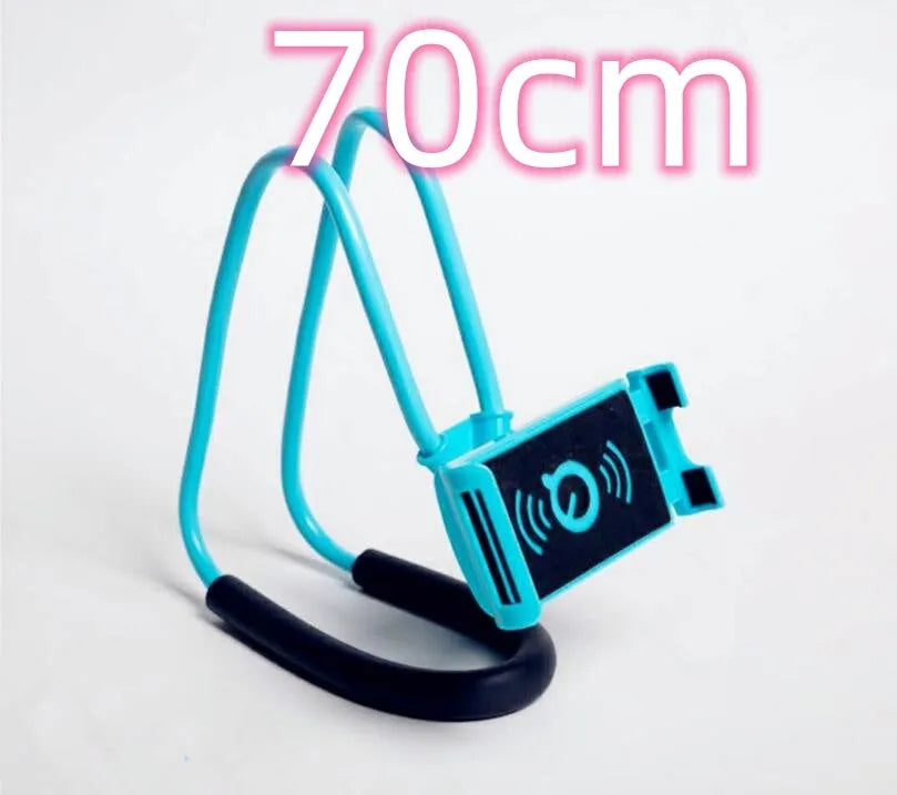 White universal phone holder with 360-degree rotation mechanism holding a smartphone