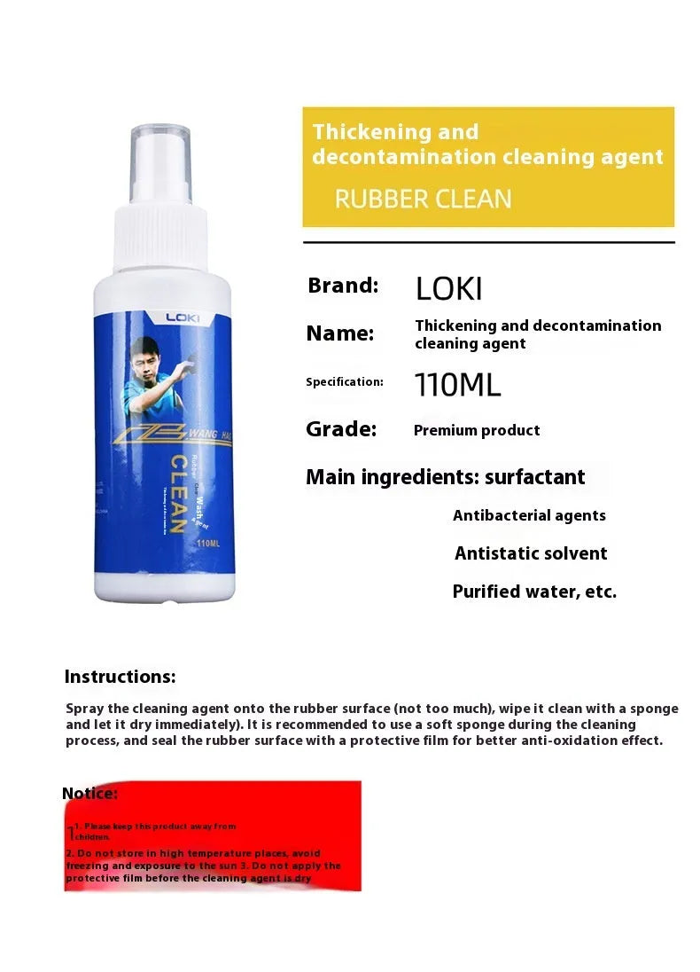 110ml table tennis rubber cleaning agent bottle with sponge applicator for paddle maintenance
