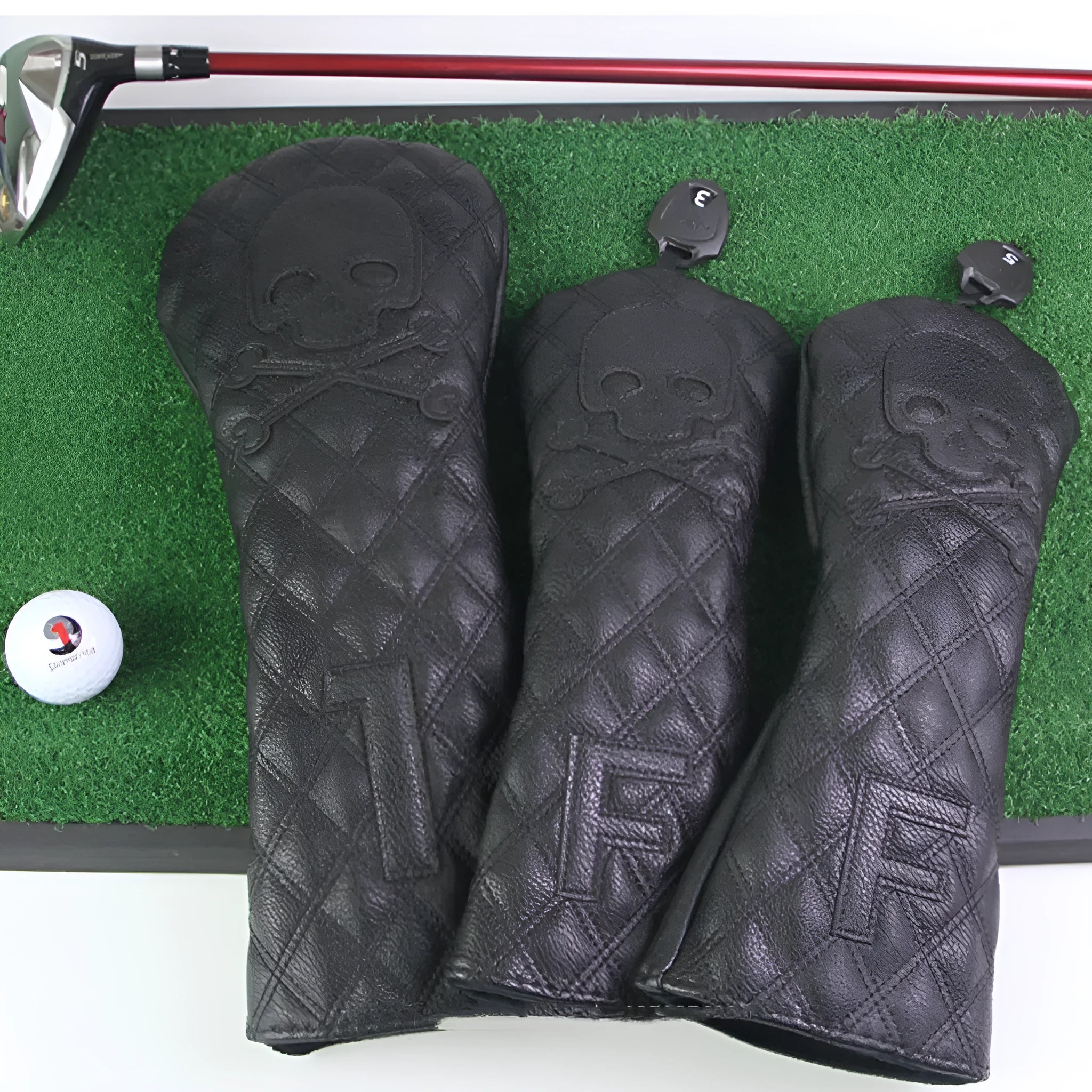 Black and white golf waterproof wooden pole protective cover for club handles