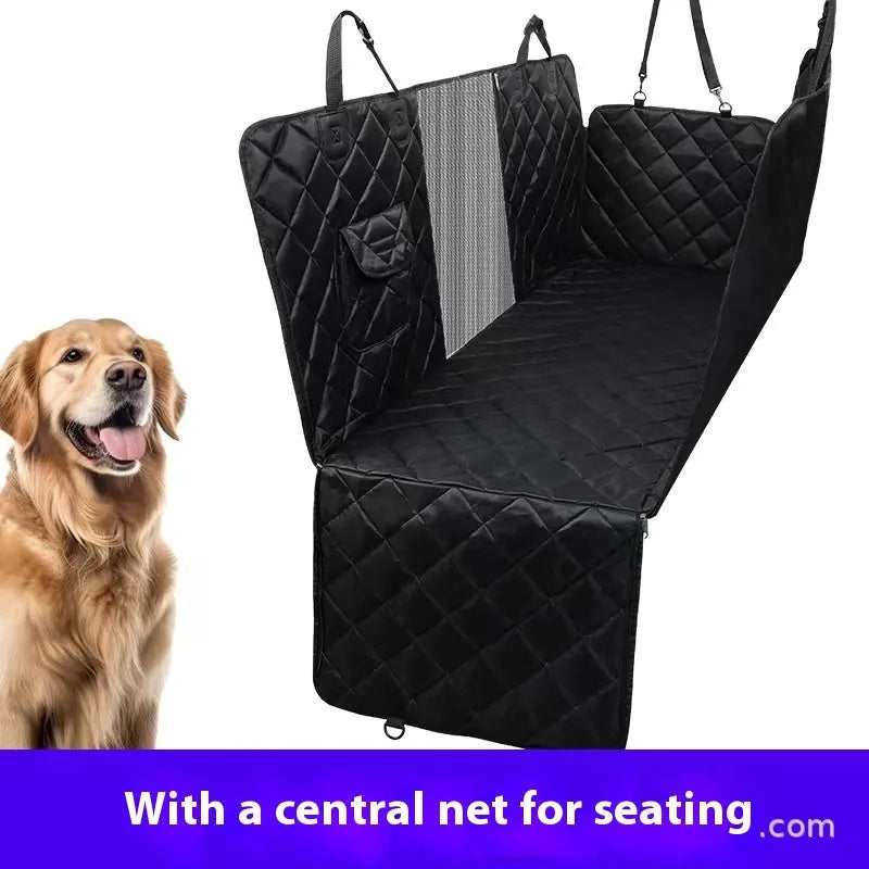 Cloth pet car seat protection mat for dogs in black and grey colour options.