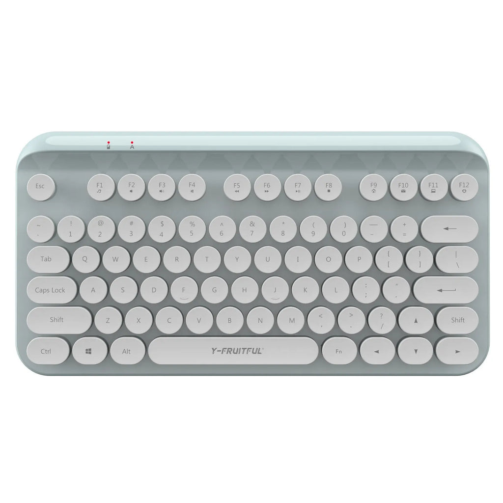 Mini 2.4G punk wireless keyboard, 75 keys, 30x15.5x3.5cm, white pink blue, USB receiver, Y60