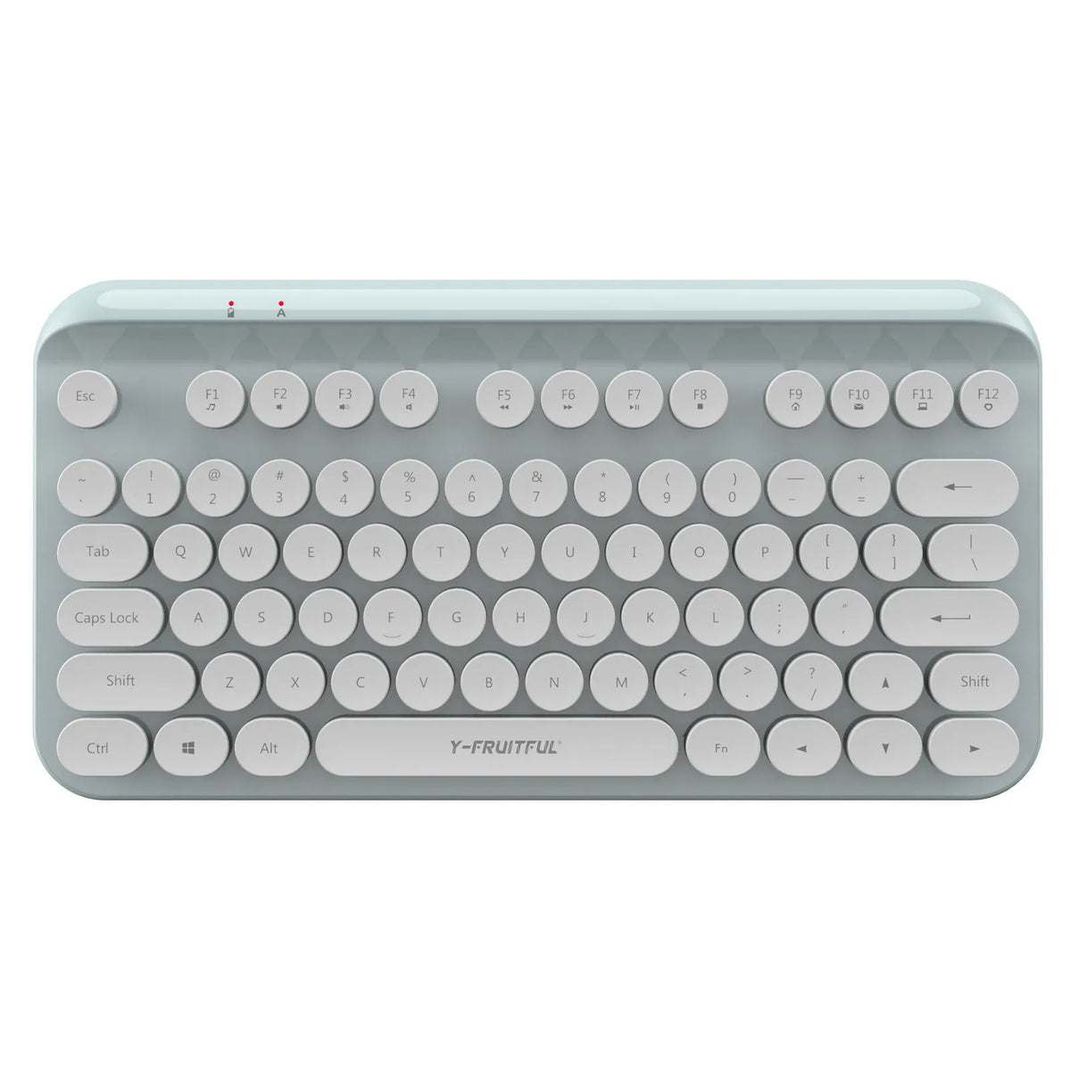 Mini 2.4G punk wireless keyboard, 75 keys, 30x15.5x3.5cm, white pink blue, USB receiver, Y60